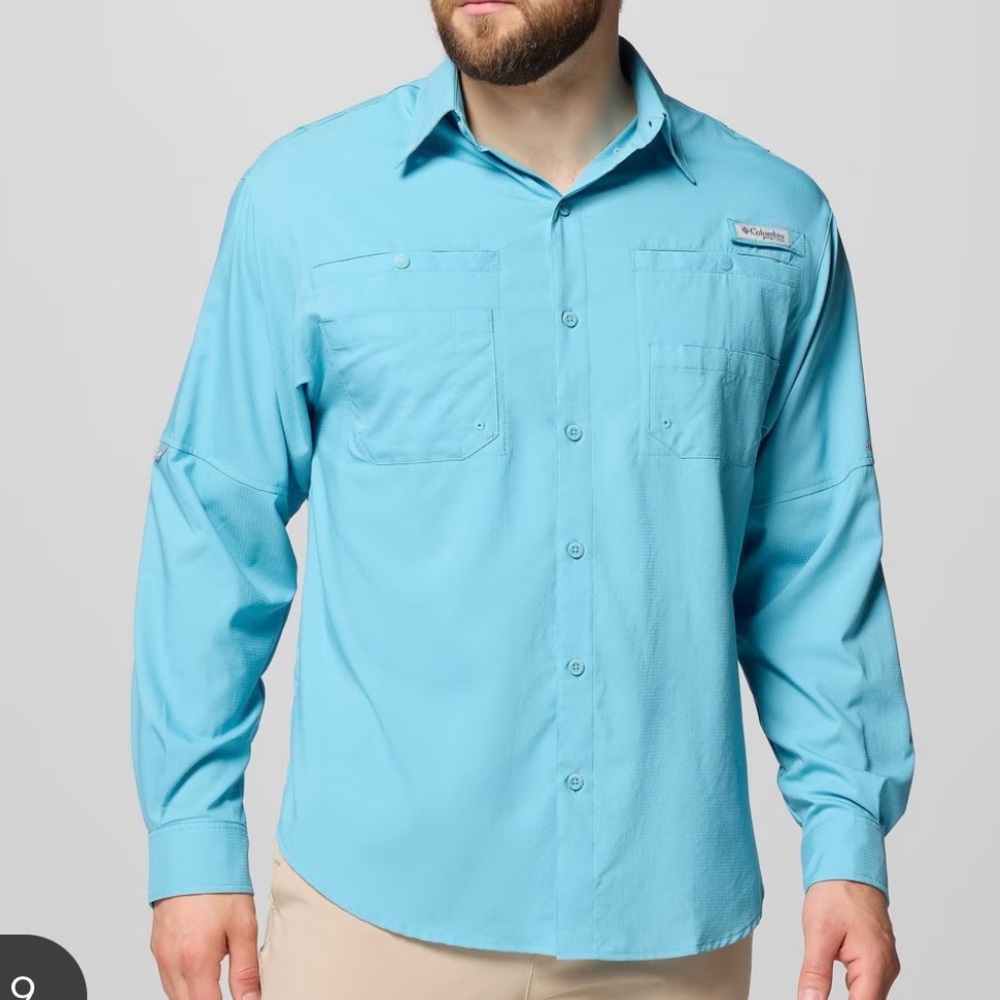 EUC Columbia PFG Long Sleeve Button Down Roll Tab Fishing Shirt